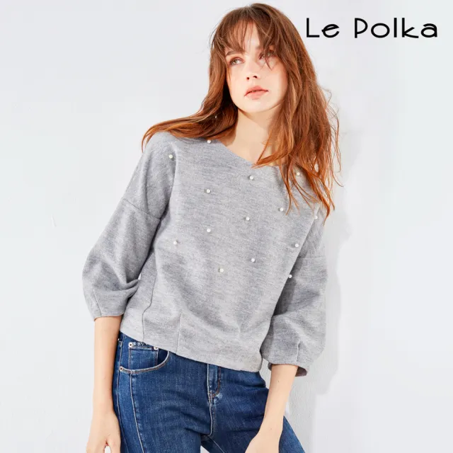 【Le Polka】高級感釘珠羊毛上衣/2色-女