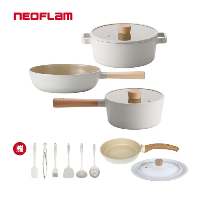 【NEOFLAM】韓國製FIKA鑄造鍋三鍋組(IH、電磁爐適用)