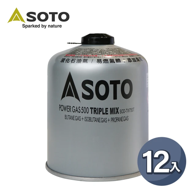 SOTO 日本SOTO 高山瓦斯罐450g SOD-TW750T 12入組(登山瓦斯罐 攻頂爐罐裝瓦斯瓶)
