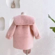 【時尚Baby】女童外套粉色絨毛保暖厚外套含包包(女童秋冬防風外套可愛保暖外套含包包)
