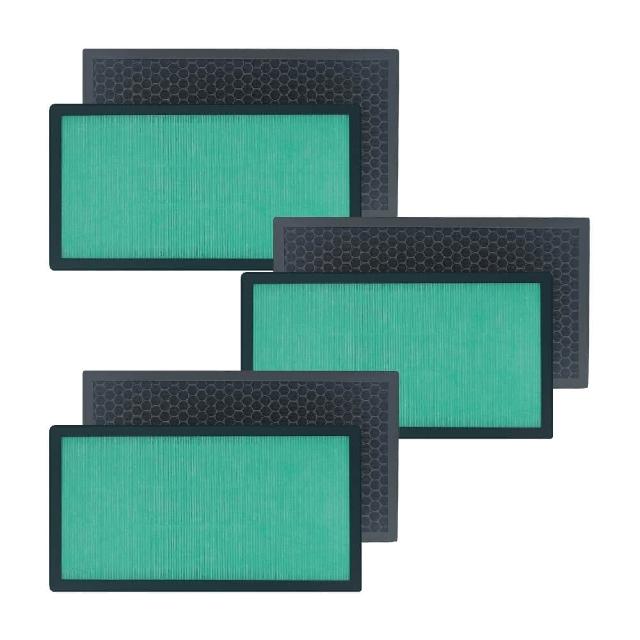 【RENZA】適用Coway AP-2318P 2318 綠淨力 三重防禦 空氣清淨機(2合1抗菌HEPA+活性碳濾網 濾芯 3入組)