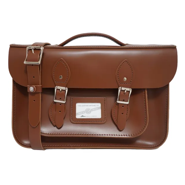 【The Leather Satchel Co.】14吋 英國手工牛皮劍橋包 手提包 肩背包 側肩包 後背包 多功能三用包(栗木棕)