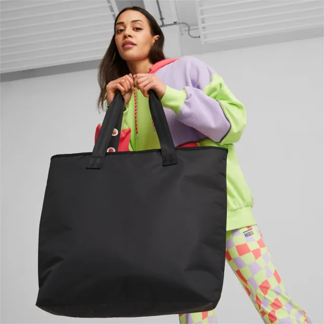 【PUMA】包包 手提包 肩背包 女 男 中性款 TRP系列購物袋 運動 休閒 黑色(07970301)