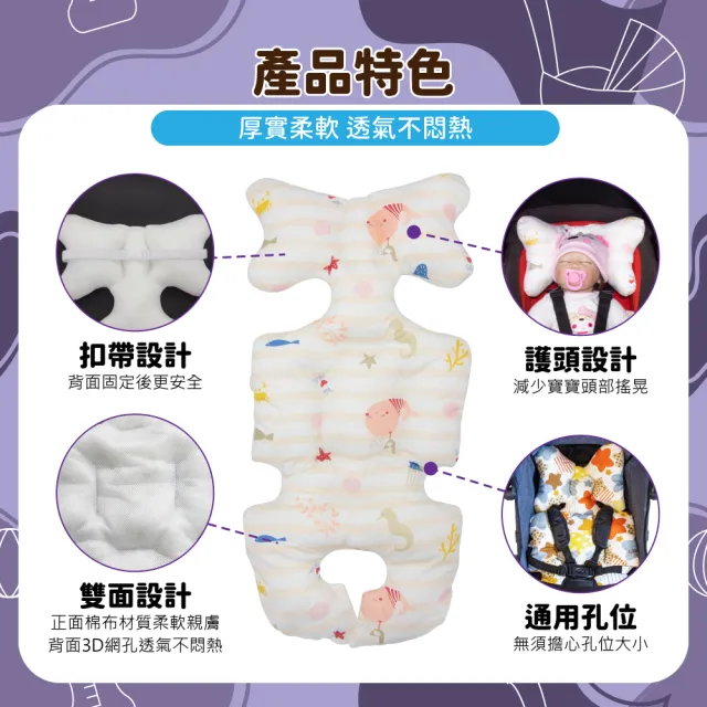【OhBabyLuxury】透氣兩用款推車坐墊(推車配件/推車坐墊/提籃/嬰兒車/推車透氣墊/厚款坐墊)