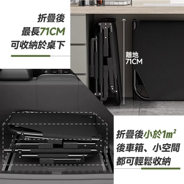【Ashley House】巨寬71CM摺疊椅/躺椅/折疊床/戶外椅/休閒椅(附頭枕/四季/牛津面料/雙方管/高承重/透氣)