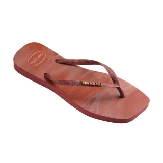 【havaianas 哈瓦仕】拖鞋 女鞋 方形 漸層 渲染 Slim Square Trendy 粉橘 4148914-5190W(哈瓦士)