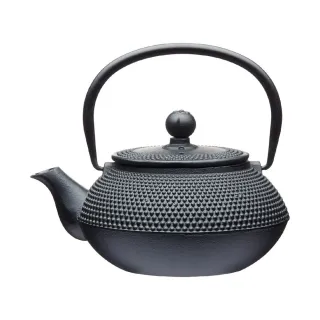 【LaCafetiere】鑄鐵濾茶壺 墨黑點珠0.6L / 泡茶 下午茶 茶具