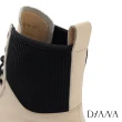 【DIANA】5 cm牛皮x彈性布雙材質拼接綁帶馬汀短靴(白)