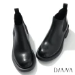 【DIANA】4.5cm擦色軟牛皮率性修身切爾西短靴(黑糖)