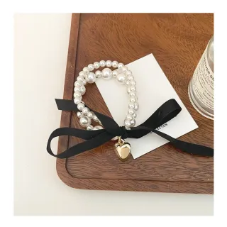 【HERA 赫拉】INS同款珍珠蝴蝶結高彈力耐用髮圈 H111032209(髮飾 髮圈)