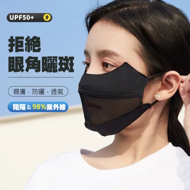 【UO-Life】護眼角韓版3D立體透氣口罩(防曬抗UPF50+ 隱形全遮臉防曬面罩)