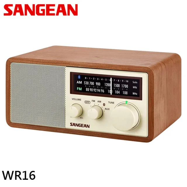 【SANGEAN 山進】藍芽二波段復古式收音機(WR16)
