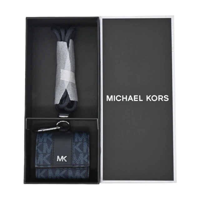 Michael Kors 3CM新款金屬滿版LOGO皮帶(金