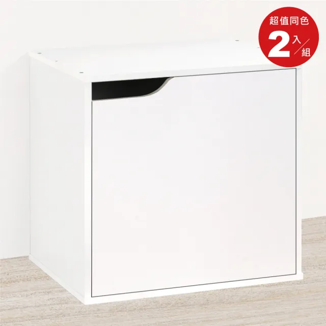 【HOPMA】單門二層櫃〈2入〉台灣製造 收納雙格櫃 儲藏空櫃 置物書櫃