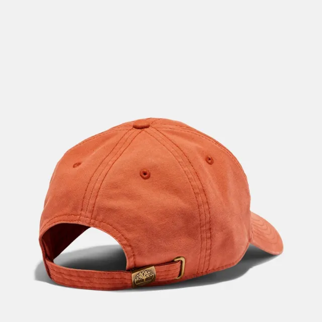 【Timberland】中性橘紅色棉質帆布棒球帽(A1F54W78)