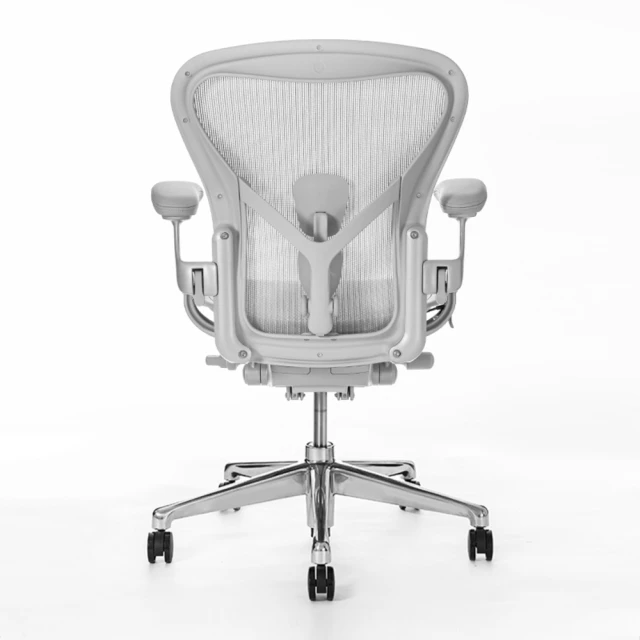 Herman MillerHerman Miller Aeron 2.0 人體工學椅 全功能 拋光金屬腳座 鋁合金材質 礦石白 DW扶手 B size(平行輸入)