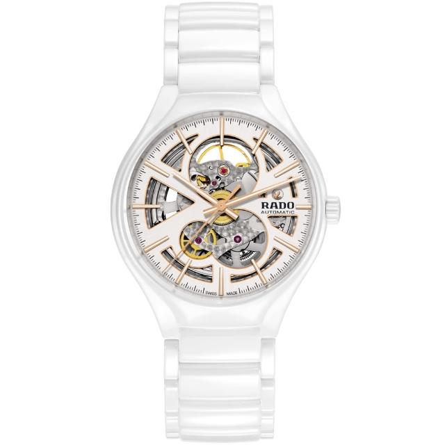 【Rado 雷達表】True 真我系列 高科技陶瓷 鏤空自動機械錶-40mm R03(R27106922)
