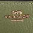 【COACH】金屬LOGO皮革手提包造型吊飾零錢包(芥末綠)