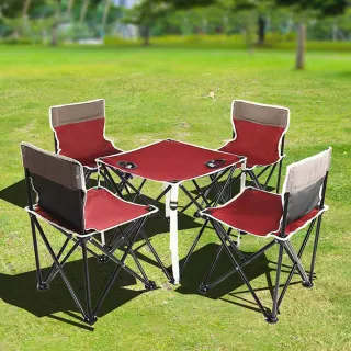 【Nature Concept】沃特曼五件套戶外野餐露營折疊桌椅組 一桌四椅(NC505RE)