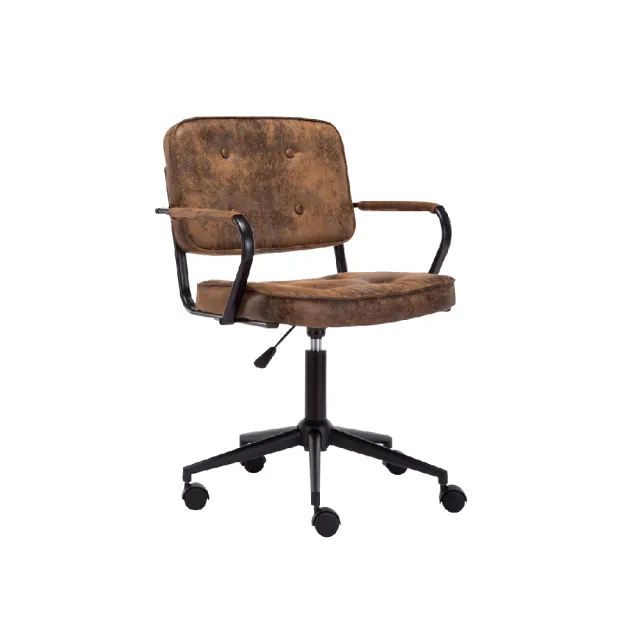 E-home】Itzel伊澤爾復古工業風拉扣扶手電腦椅-兩色可選(辦公椅網美椅 