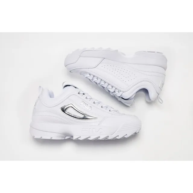【FILA官方直營】女鞋 DISRUPTOR II METALLI 運動鞋-白銀(5-C109Y-103)