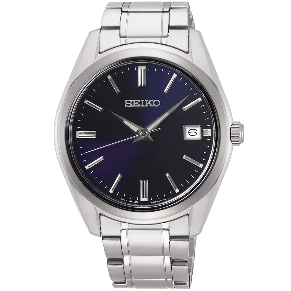 【SEIKO 精工】CS系列簡約大三針時尚男錶-38mm/藍 禮物 雙11(6N52-00A0B/SUR309P1)