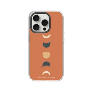 【RHINOSHIELD 犀牛盾】iPhone 12系列 Clear MagSafe兼容 磁吸透明手機殼/貓咪月象-橘(I Love Doodle)
