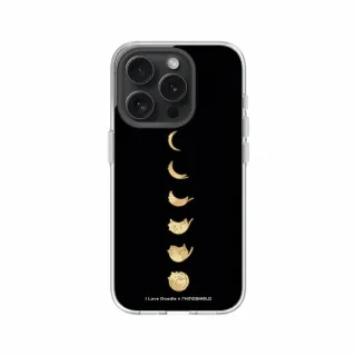 【RHINOSHIELD 犀牛盾】iPhone 12系列 Clear MagSafe兼容 磁吸透明手機殼/貓咪月象-黑(I Love Doodle)