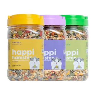 【Happi Hamster】倉鼠專用飼料 600gx3罐(亮麗毛髮 健康免疫 健康樂活 鼠主食 楓葉鼠 鼠飼料)