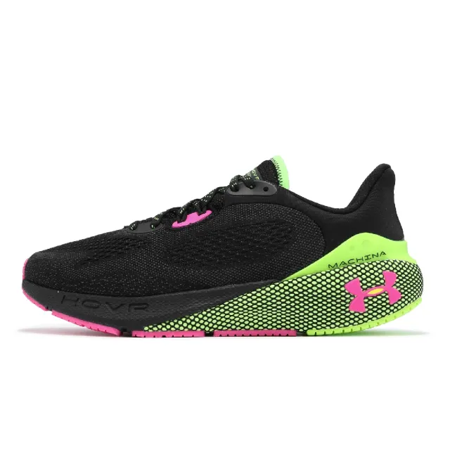 【UNDER ARMOUR】慢跑鞋 HOVR Machina 3 男鞋 黑 綠 回彈 緩衝 路跑 長距離 UA 運動鞋(3025650005)