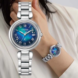 【CITIZEN 星辰】xC系列 千彩之海 限定鈦金屬光動能鑽石腕錶-35.5mm(ES9460-61L)