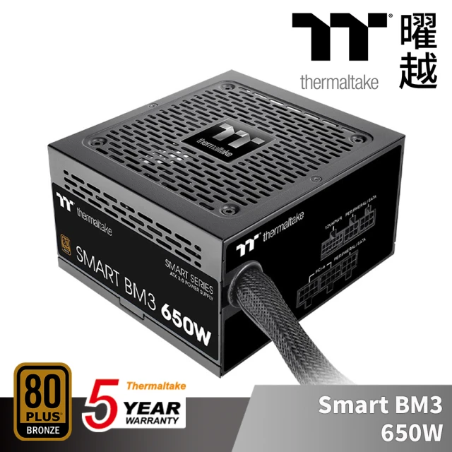 Thermaltake 曜越 Smart BM3 650W 銅牌 認證 電源供應器 半模組 支援ATX3.0(PS-SPD-0650MNFABT-3)