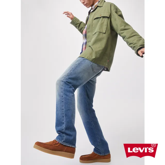 【LEVIS 官方旗艦】男款 501排釦直筒牛仔褲 / 精工中藍染刷白洗舊 熱賣單品 00501-3412