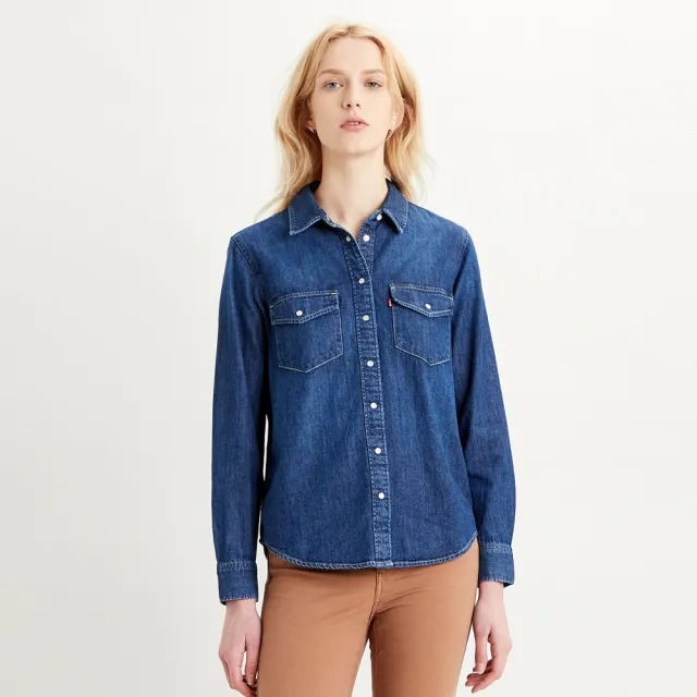 LEVIS 官方旗艦】女款牛仔襯衫/ 精工深藍染水洗熱賣單品16786-0007