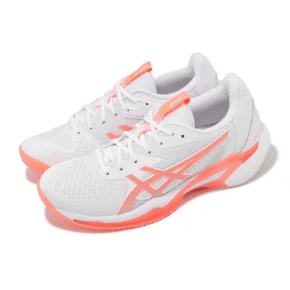 【asics 亞瑟士】網球鞋 Solution Speed FF 3 女鞋 白 橘 澳網配色 支撐 回彈 運動鞋 亞瑟士(1042A250100)