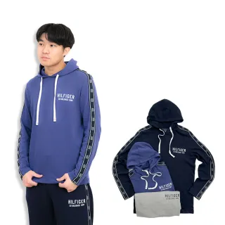 【Tommy Hilfiger】薄帽T 手臂串標 帽T 湯米上衣 平輸品(薄帽T9447DG3)
