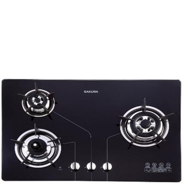 【SAKURA 櫻花】三口檯面爐 瓦斯爐NG1/LPG(G-2830KGB基本安裝)