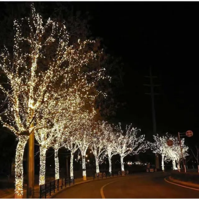 【May Shop】3入組 12米 LED太陽能燈串戶外花園庭院裝飾防水小彩燈(聖誕燈 氛圍燈)