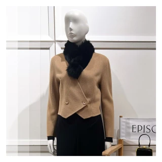 【EPISODE】修身輕薄舒適V領短版羊毛外套135010（駝色）