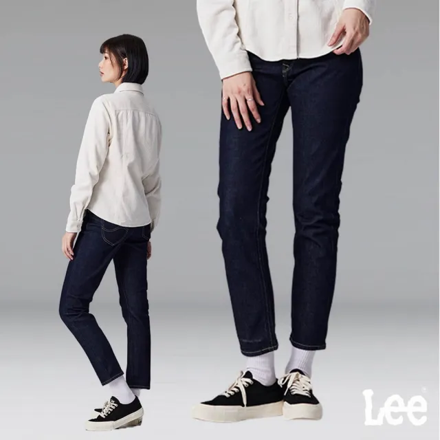 【Lee】出清品-女裝 牛仔褲 / 401 中腰標準小直筒 九分褲 清水洗 / 101+ 系列(LL990006898)