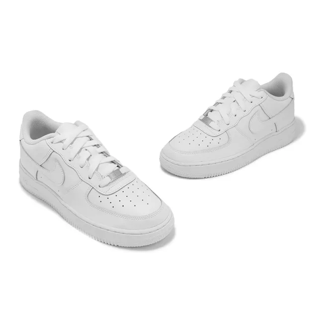 【NIKE 耐吉】休閒鞋 Air Force 1 LE 大童 女鞋 全白 白 AF1 百搭 經典(FV5951-111)