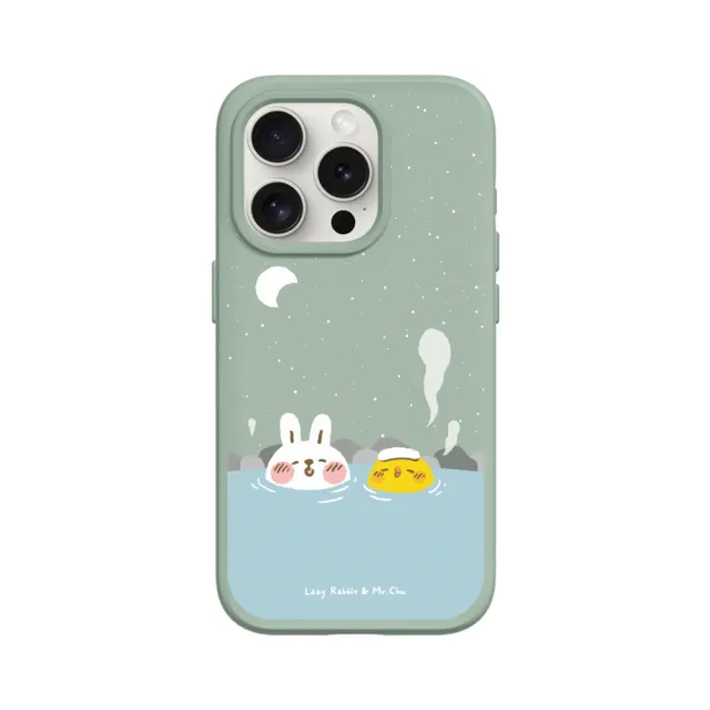 【RHINOSHIELD 犀牛盾】iPhone 11/Pro/Pro Max SolidSuit背蓋手機殼/泡溫泉(懶散兔與啾先生)