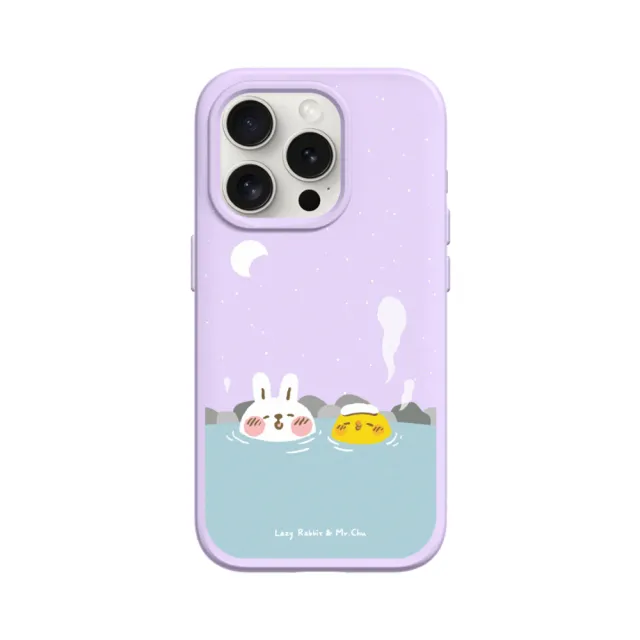 【RHINOSHIELD 犀牛盾】iPhone 11/Pro/Pro Max SolidSuit背蓋手機殼/泡溫泉(懶散兔與啾先生)