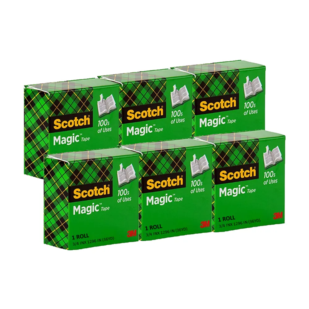 【3M】Scotch 隱形膠帶 （810 3/4  36yd）6入(隱形膠帶)