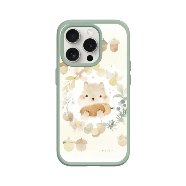 【RHINOSHIELD 犀牛盾】iPhone 12 mini/Pro/Max SolidSuit背蓋手機殼/涼丰系列-松果與小松鼠(涼丰)