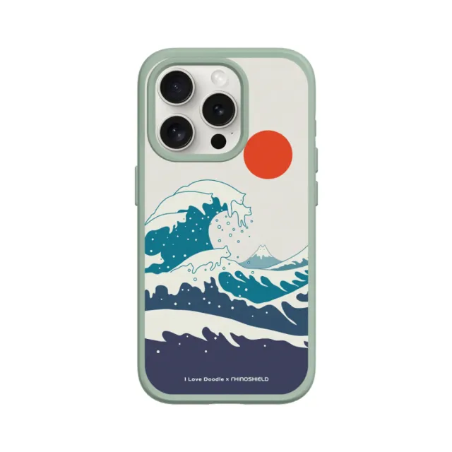 【RHINOSHIELD 犀牛盾】iPhone 12 mini/Pro/Max SolidSuit背蓋手機殼/貓咪海浪(I Love Doodle)