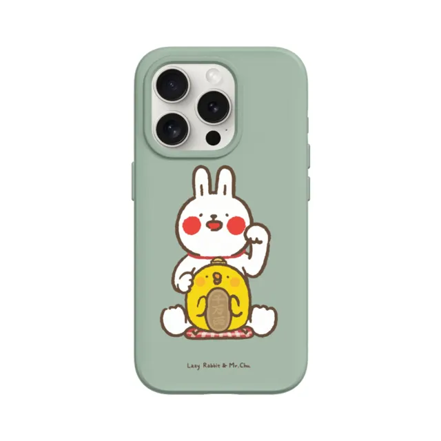 【RHINOSHIELD 犀牛盾】iPhone 12 mini/Pro/Max SolidSuit背蓋手機殼/招財(懶散兔與啾先生)