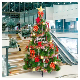 【摩達客】台灣製15尺/15呎 450cm 特級綠松針葉聖誕樹(含紅金色系配件組/不含燈/本島免運費)