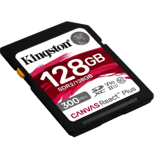 【Kingston 金士頓】Canvas React Plus SD V90 128GB 記憶卡(SDR2/128GB)