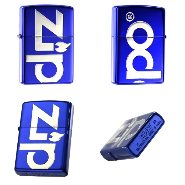 【Zippo】經典標誌-寶藍銀防風打火機(美國防風打火機)